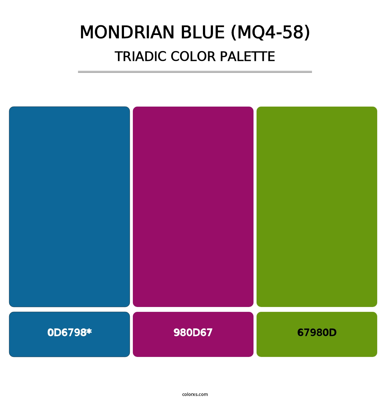 Mondrian Blue (MQ4-58) - Triadic Color Palette