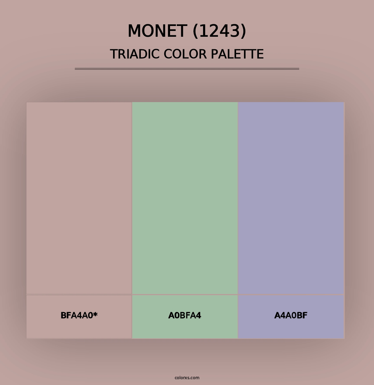 Monet (1243) - Triadic Color Palette