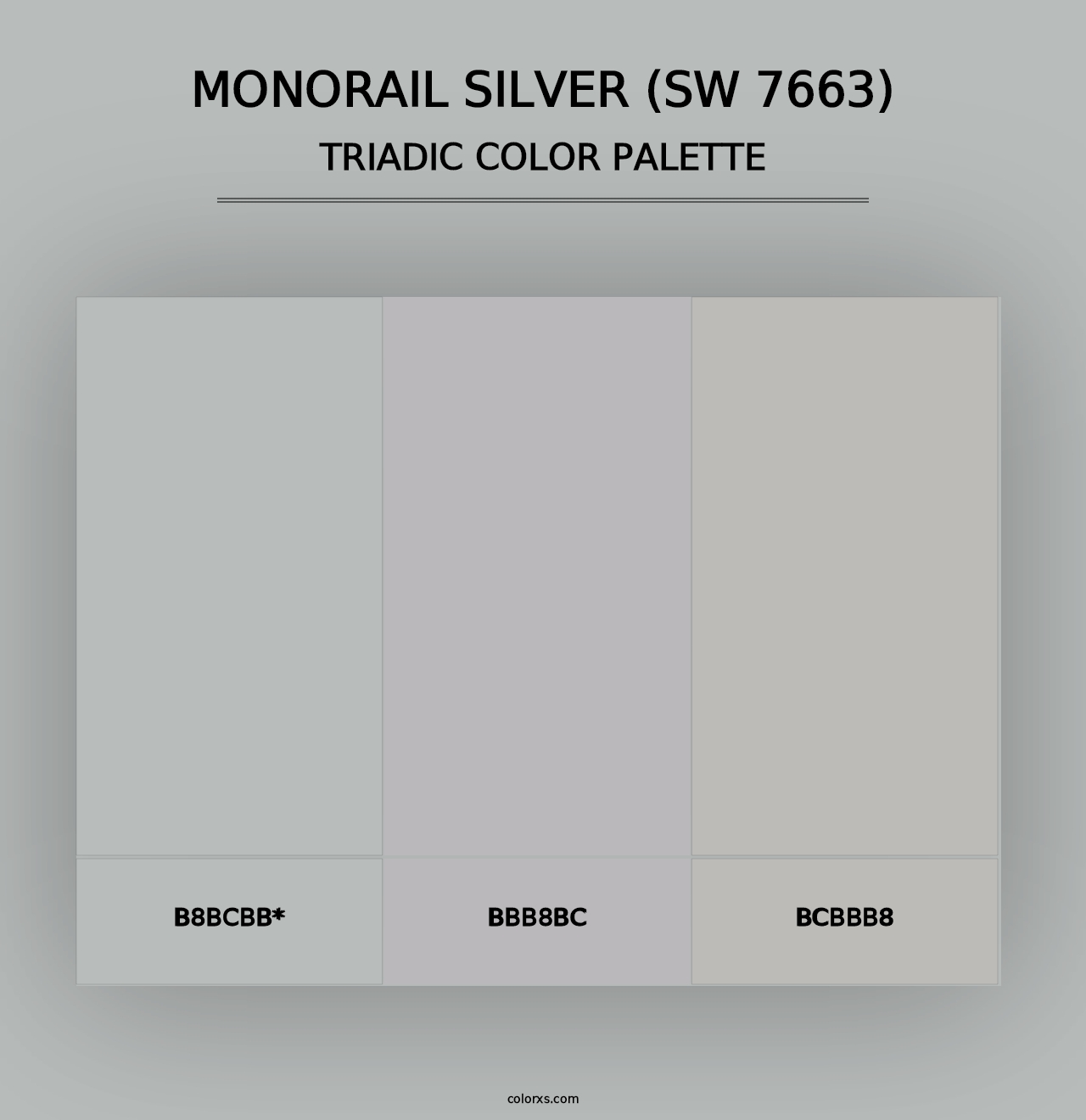 Monorail Silver (SW 7663) - Triadic Color Palette