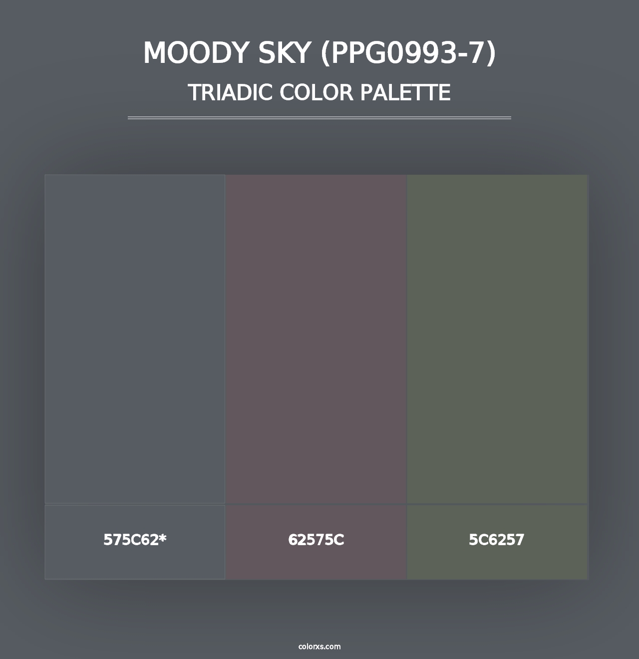 Moody Sky (PPG0993-7) - Triadic Color Palette