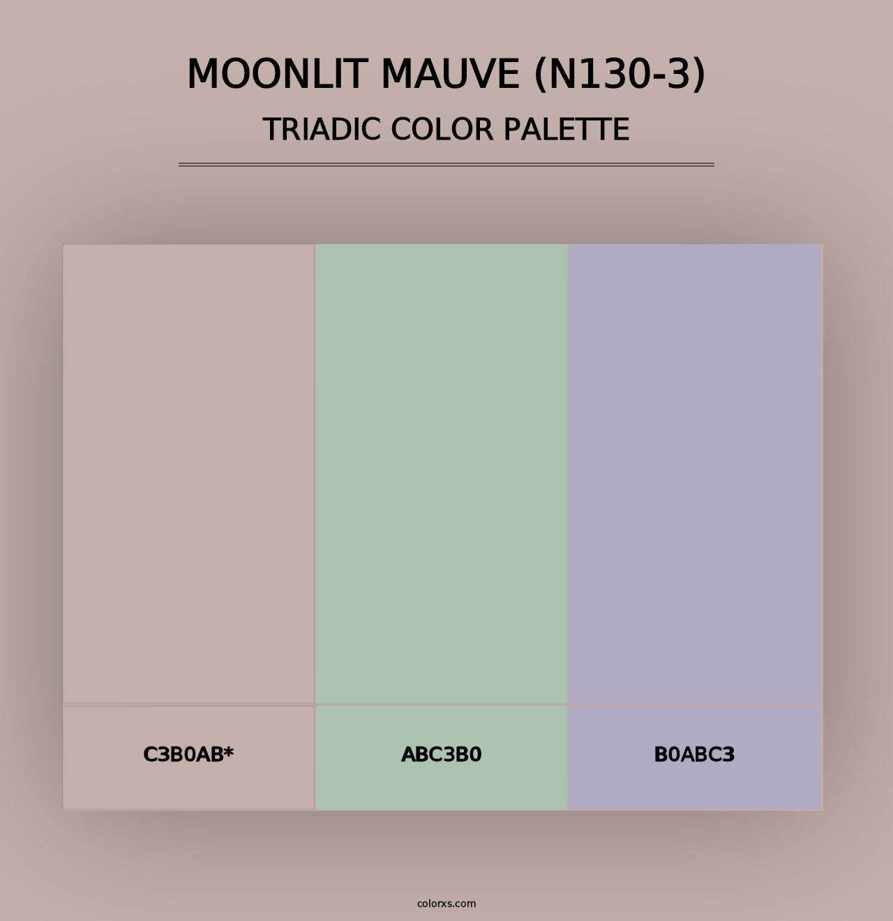 Moonlit Mauve (N130-3) - Triadic Color Palette