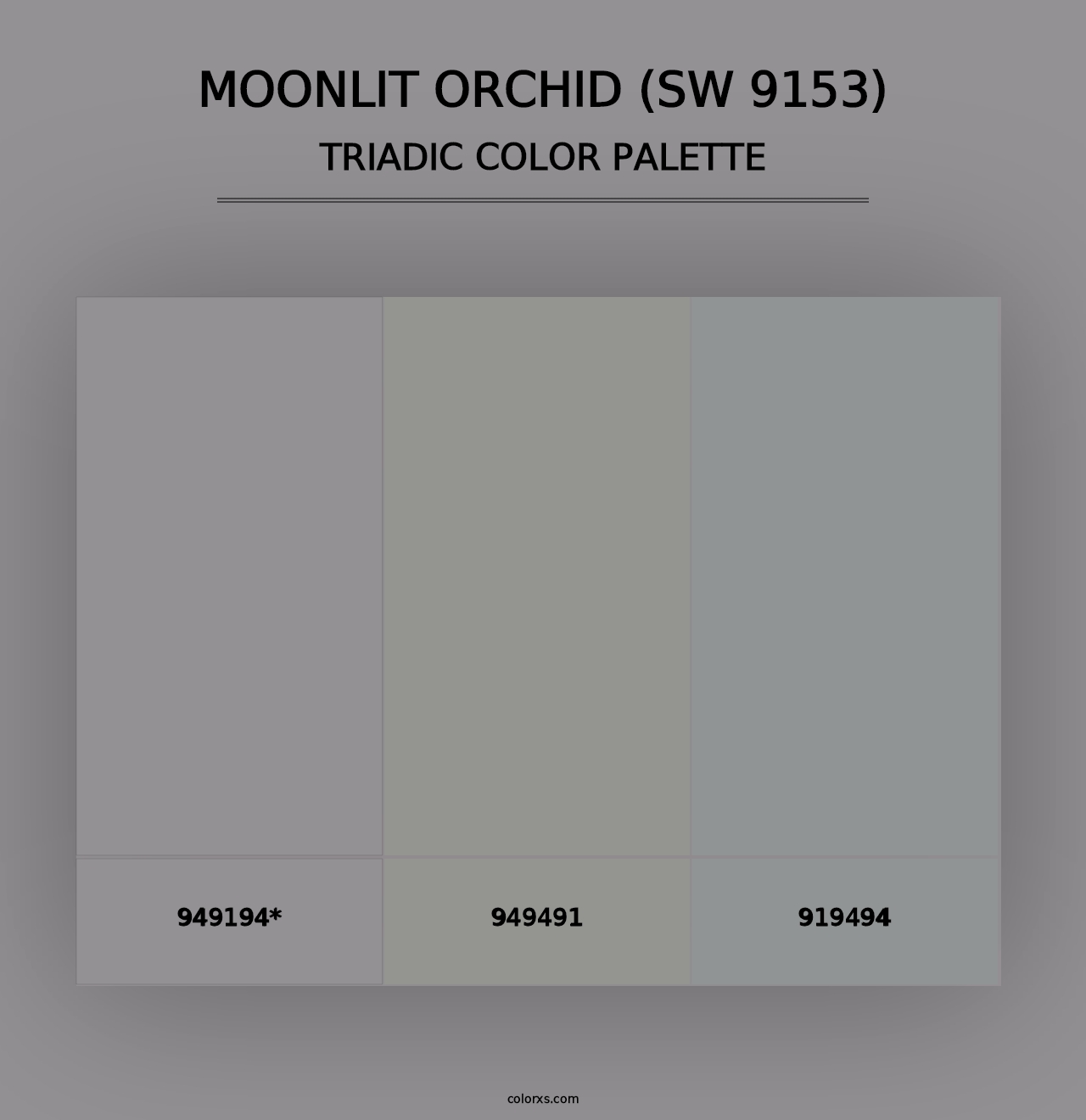 Moonlit Orchid (SW 9153) - Triadic Color Palette