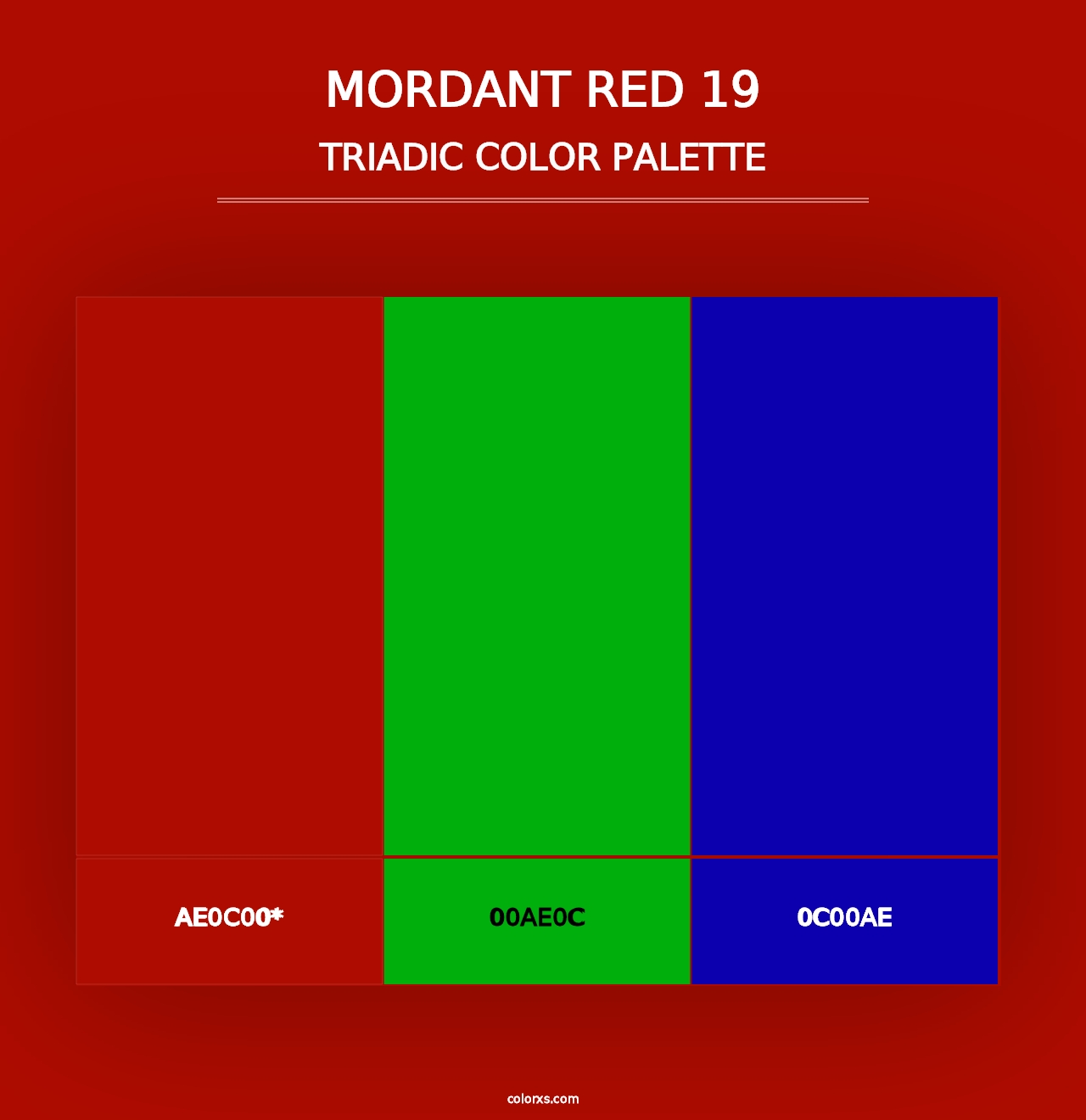 Mordant red 19 - Triadic Color Palette