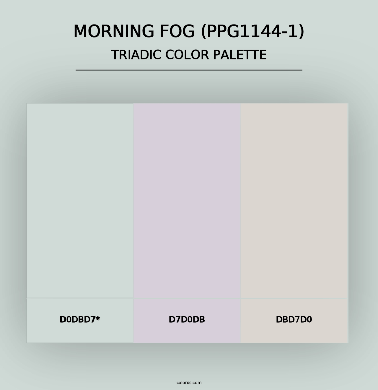 Morning Fog (PPG1144-1) - Triadic Color Palette