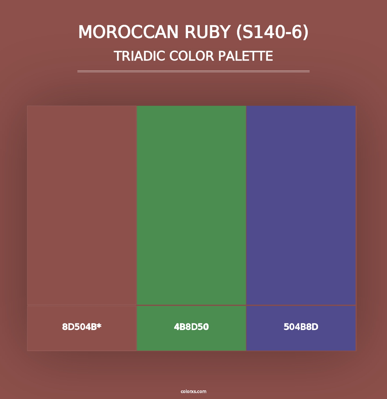 Moroccan Ruby (S140-6) - Triadic Color Palette