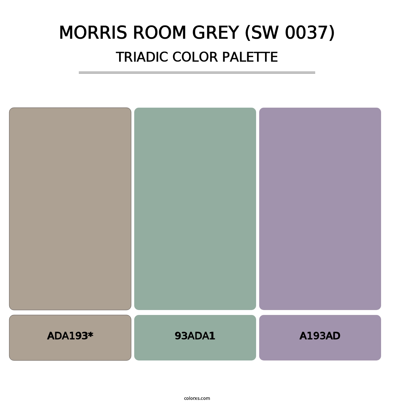 Morris Room Grey (SW 0037) - Triadic Color Palette