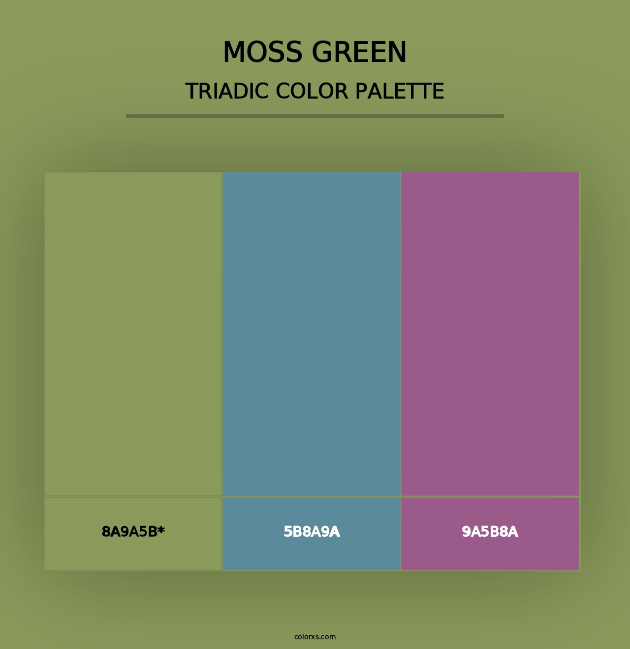 Moss Green - Triadic Color Palette