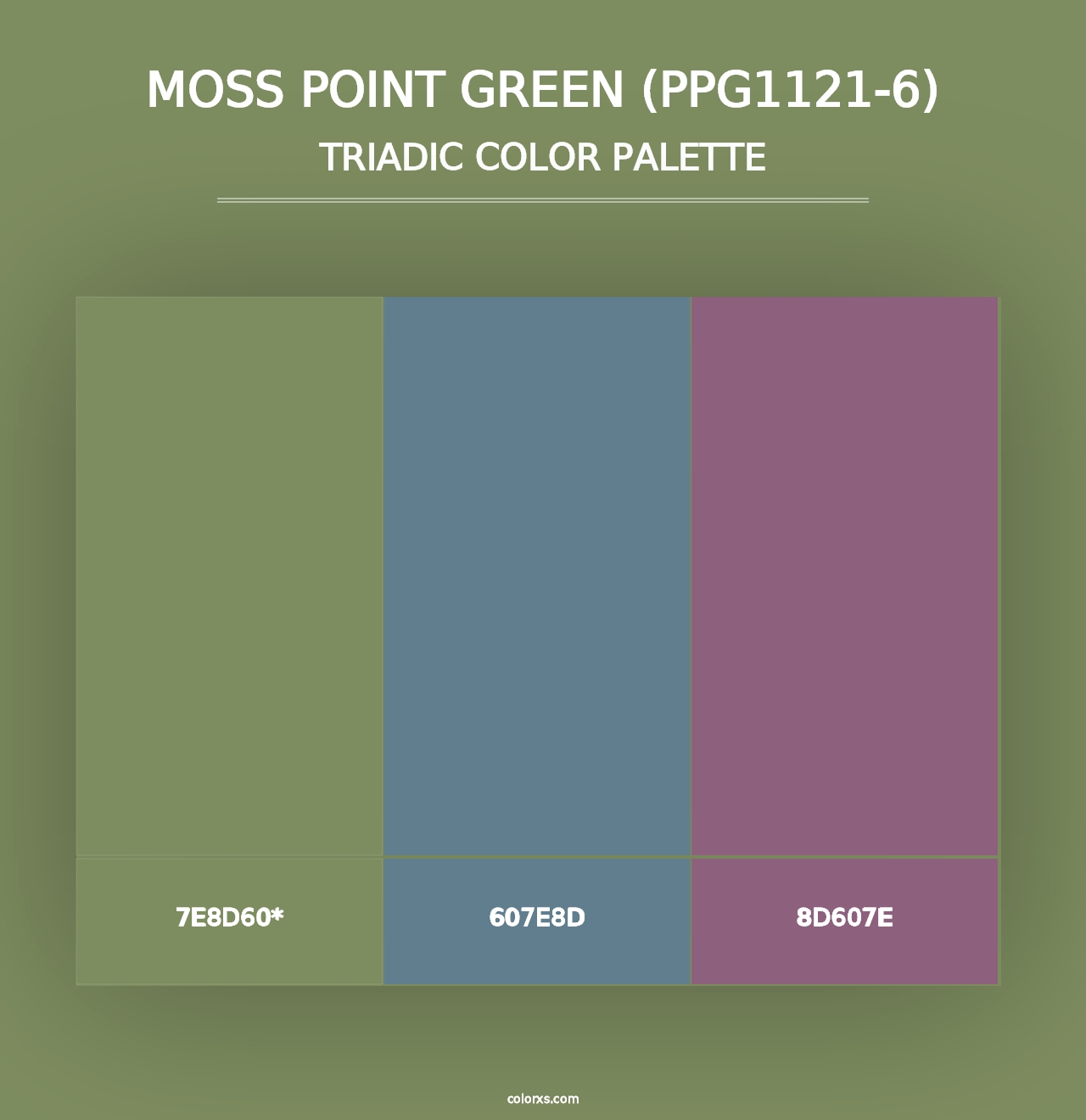 Moss Point Green (PPG1121-6) - Triadic Color Palette