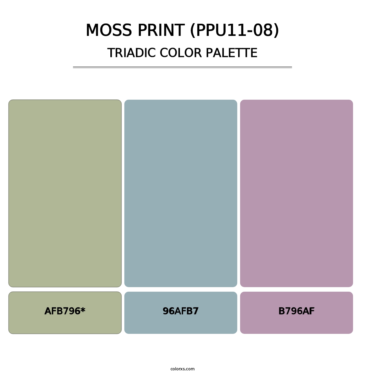 Moss Print (PPU11-08) - Triadic Color Palette