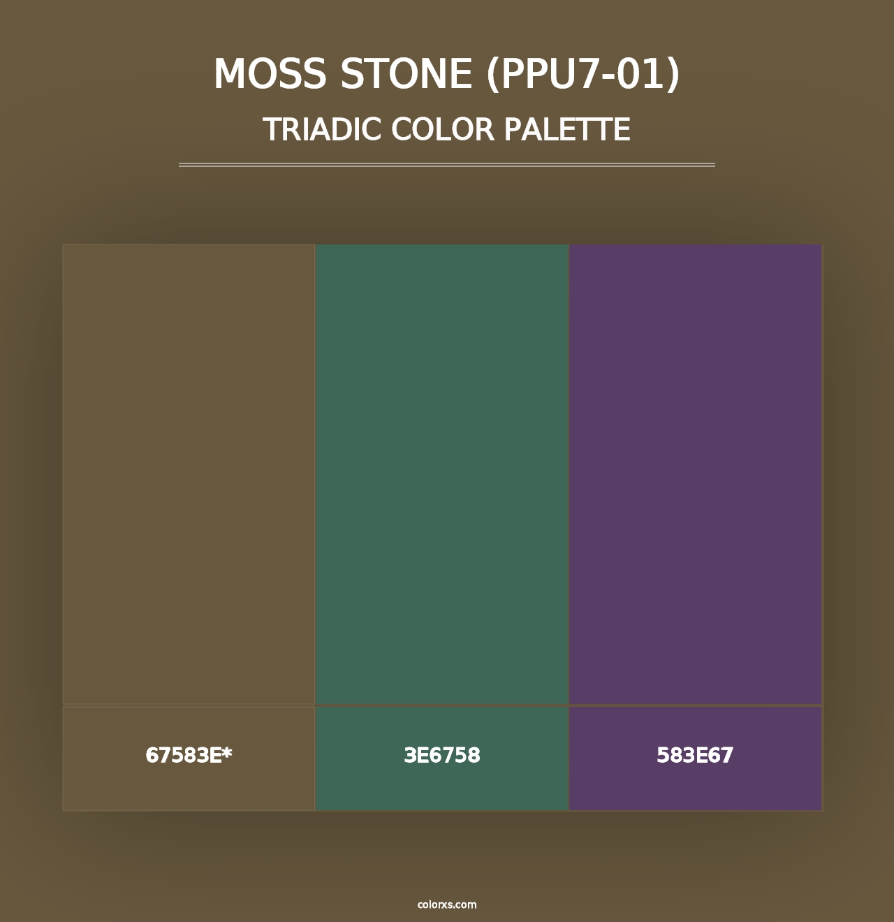 Moss Stone (PPU7-01) - Triadic Color Palette