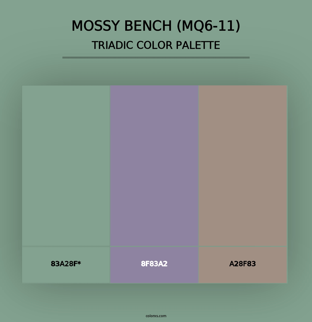 Mossy Bench (MQ6-11) - Triadic Color Palette