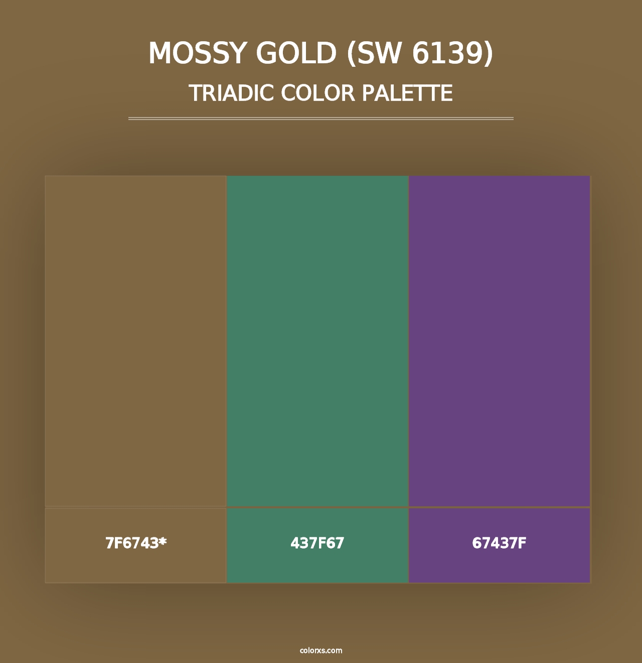 Mossy Gold (SW 6139) - Triadic Color Palette