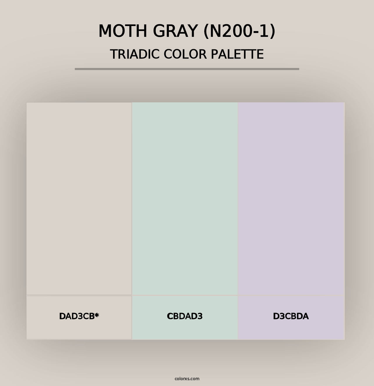 Moth Gray (N200-1) - Triadic Color Palette