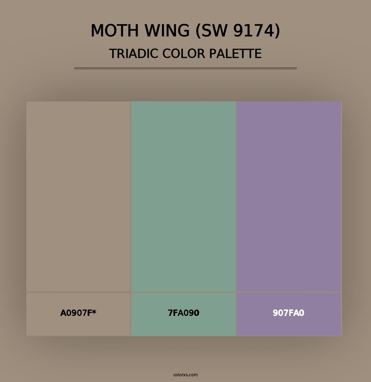 Moth Wing (SW 9174) - Triadic Color Palette