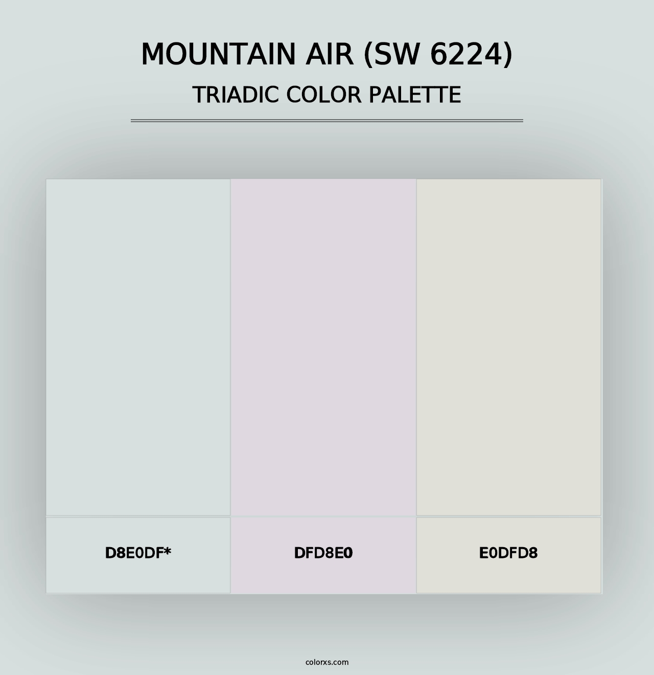 Mountain Air (SW 6224) - Triadic Color Palette