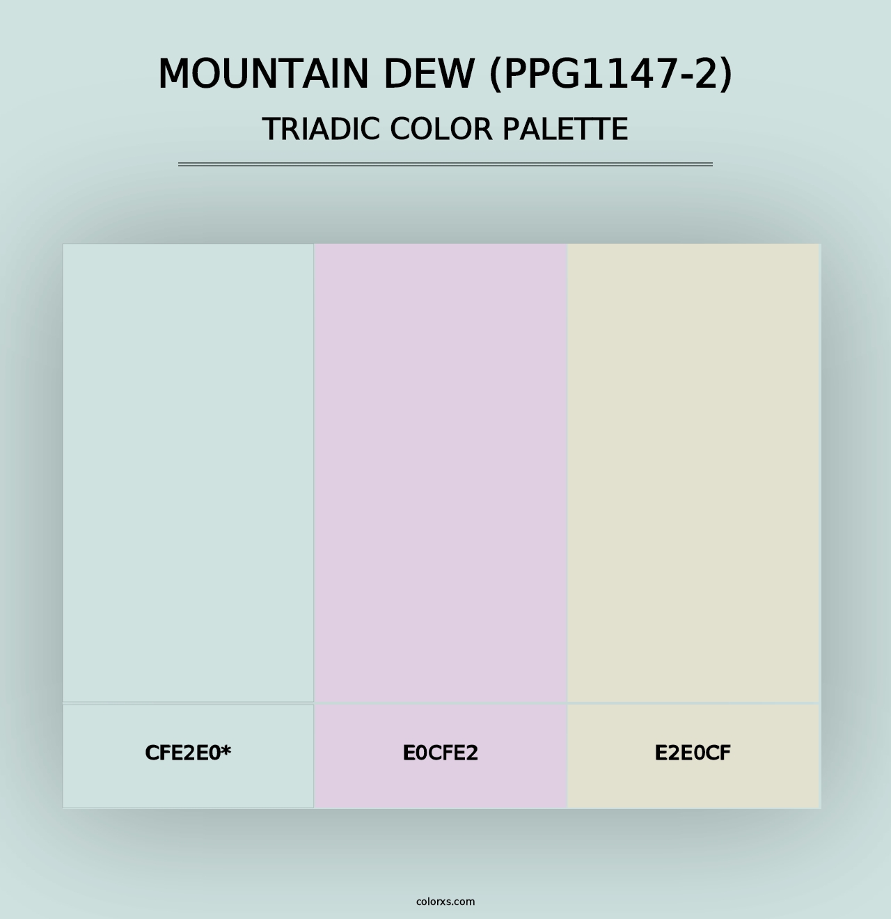 Mountain Dew (PPG1147-2) - Triadic Color Palette