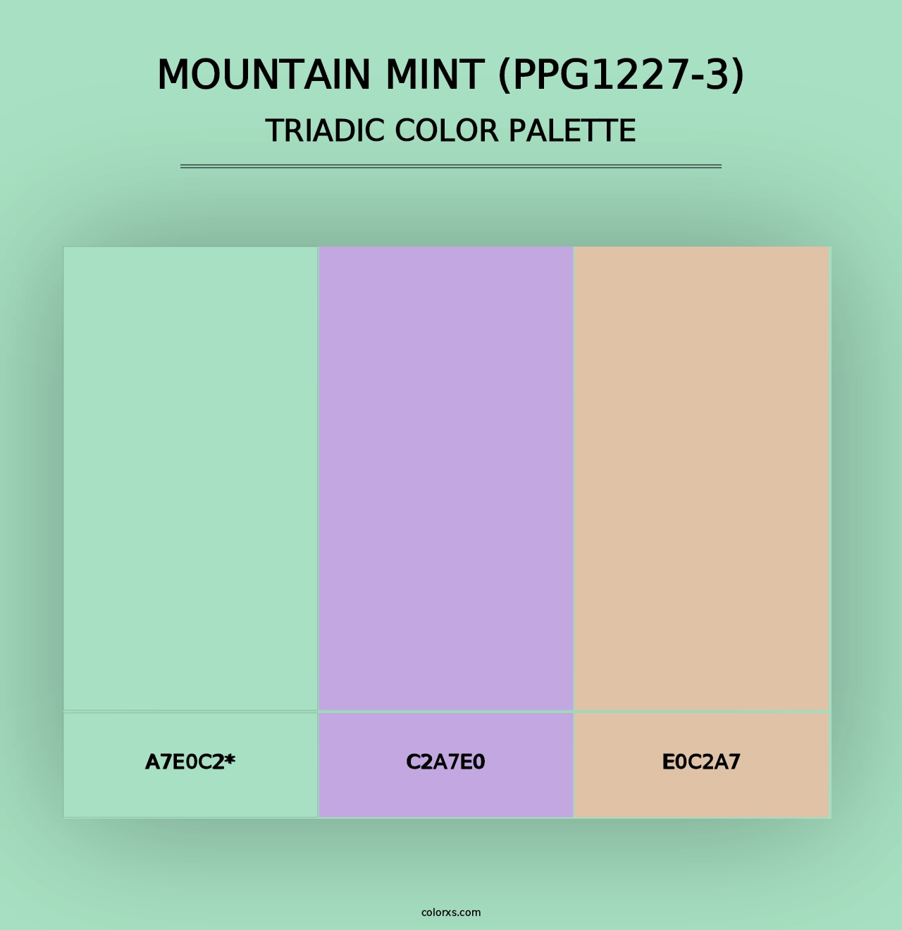 Mountain Mint (PPG1227-3) - Triadic Color Palette