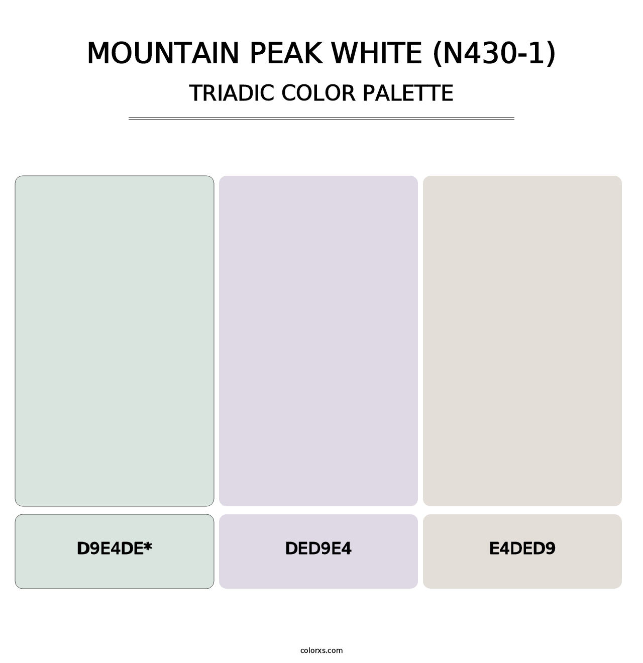 Mountain Peak White (N430-1) - Triadic Color Palette