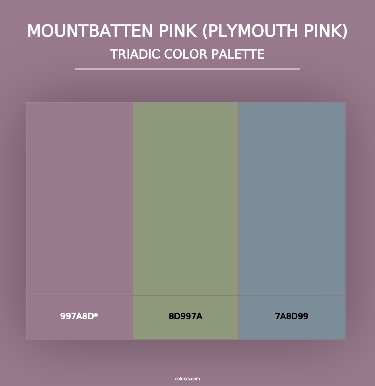 Mountbatten Pink (Plymouth Pink) - Triadic Color Palette