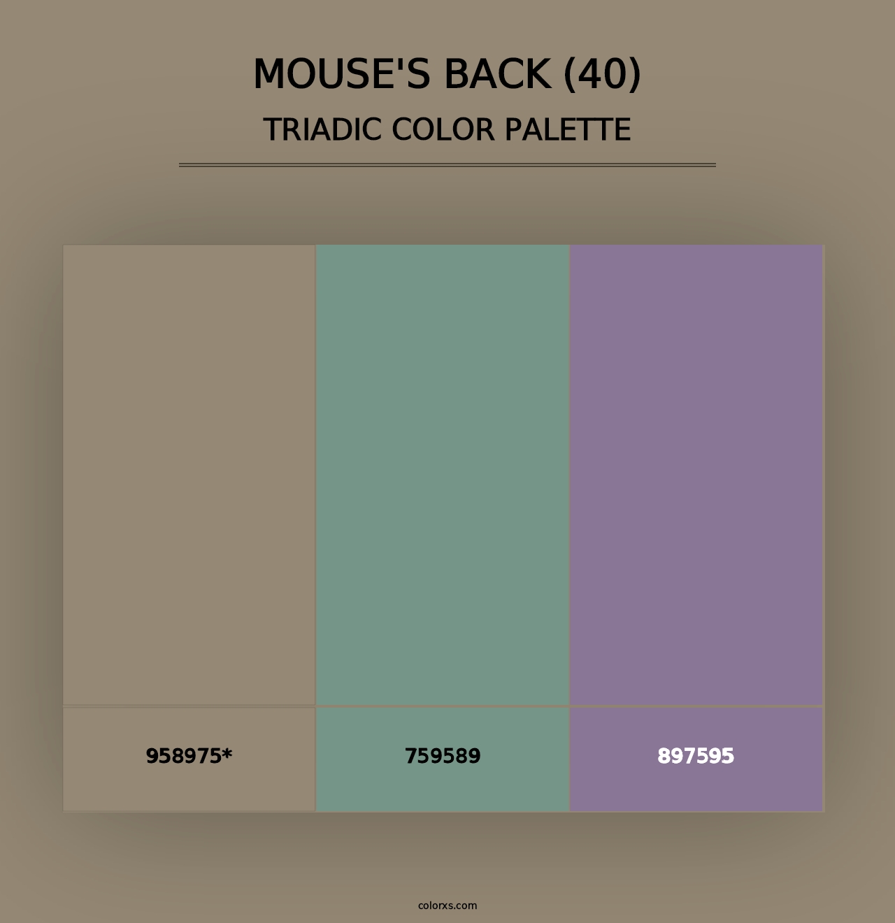 Mouse's Back (40) - Triadic Color Palette