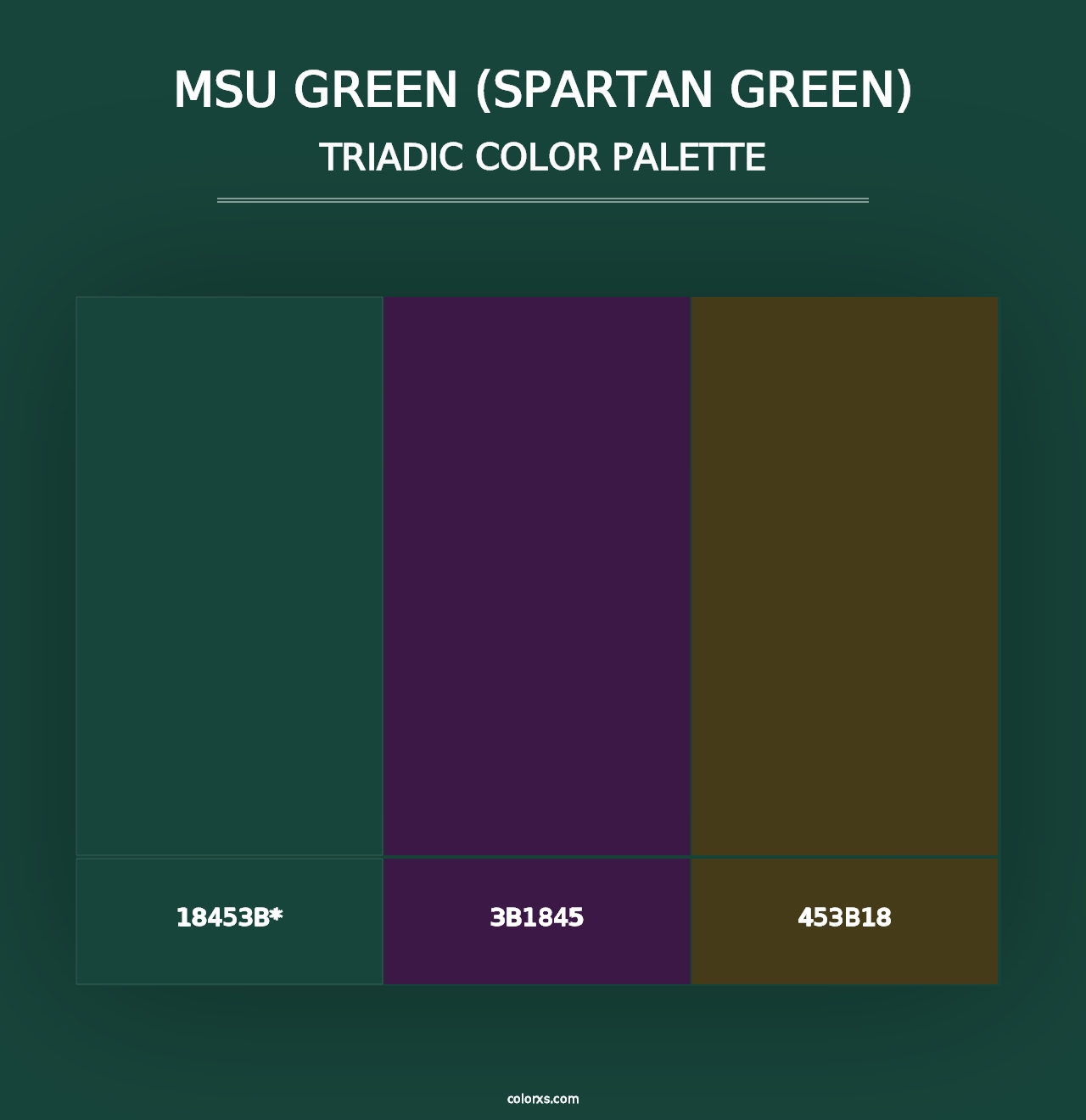 MSU Green (Spartan Green) - Triadic Color Palette