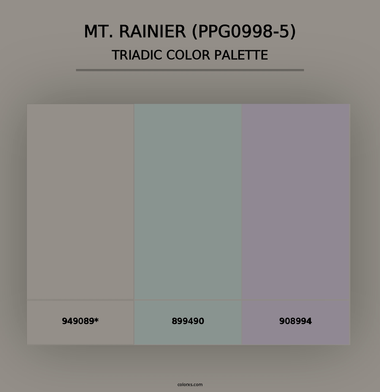 Mt. Rainier (PPG0998-5) - Triadic Color Palette