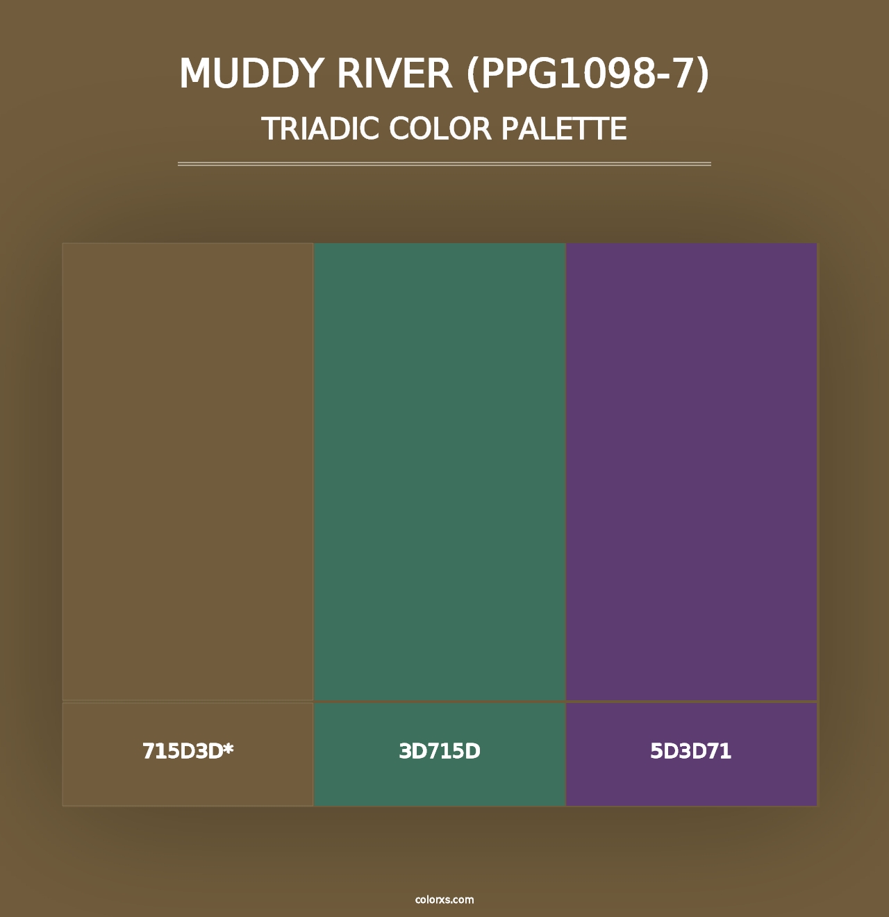 Muddy River (PPG1098-7) - Triadic Color Palette