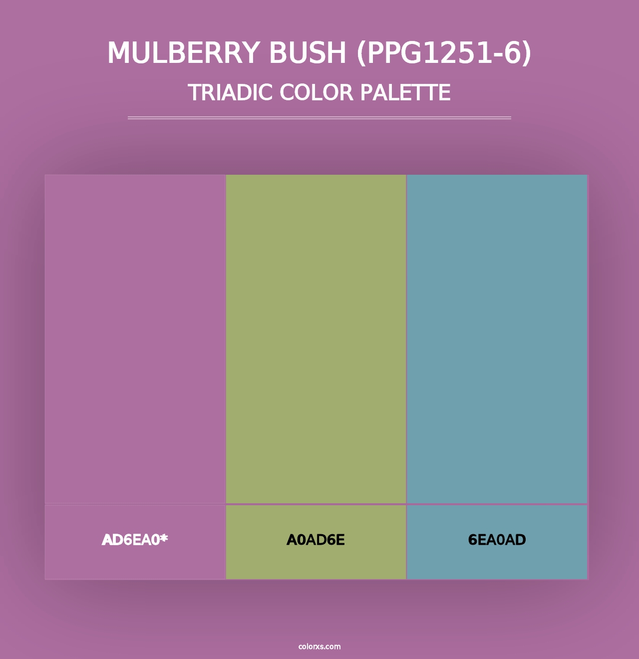 Mulberry Bush (PPG1251-6) - Triadic Color Palette