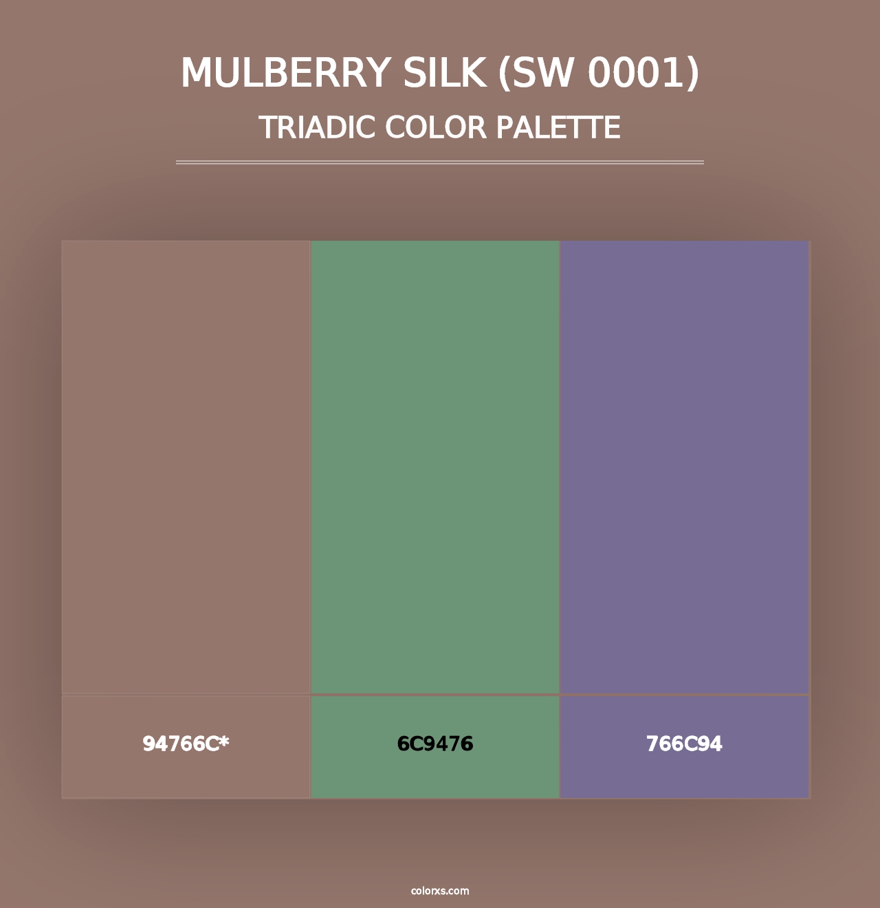 Mulberry Silk (SW 0001) - Triadic Color Palette