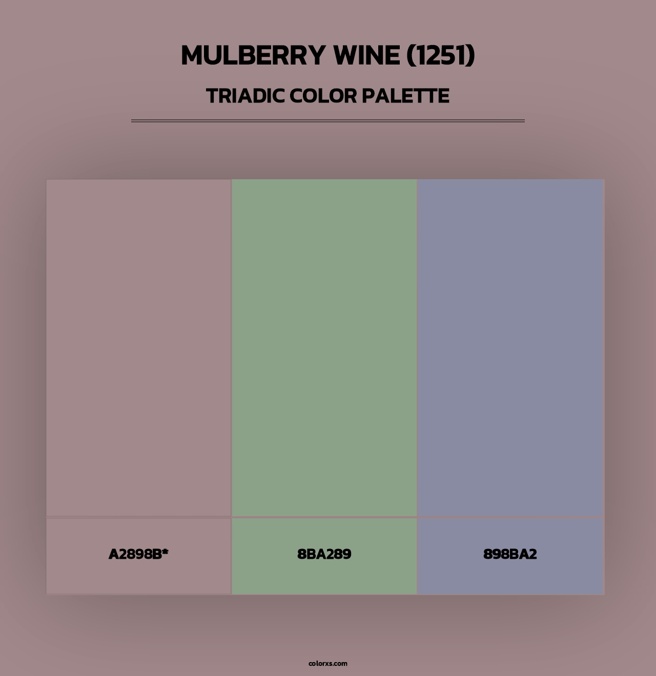 Mulberry Wine (1251) - Triadic Color Palette