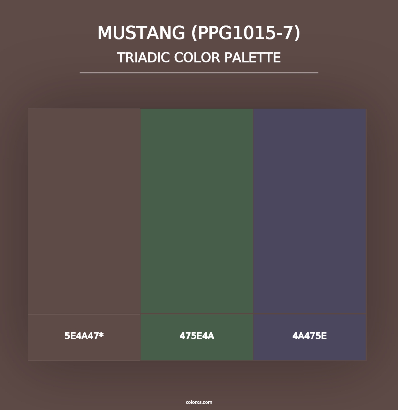 Mustang (PPG1015-7) - Triadic Color Palette