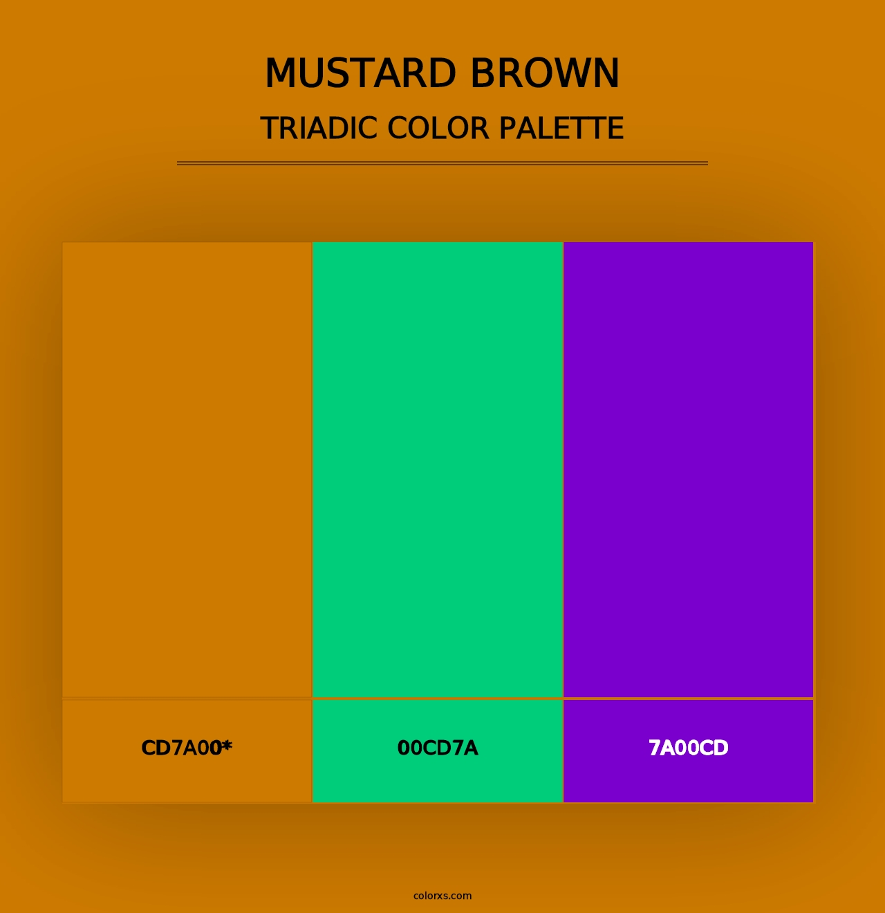 Mustard Brown - Triadic Color Palette