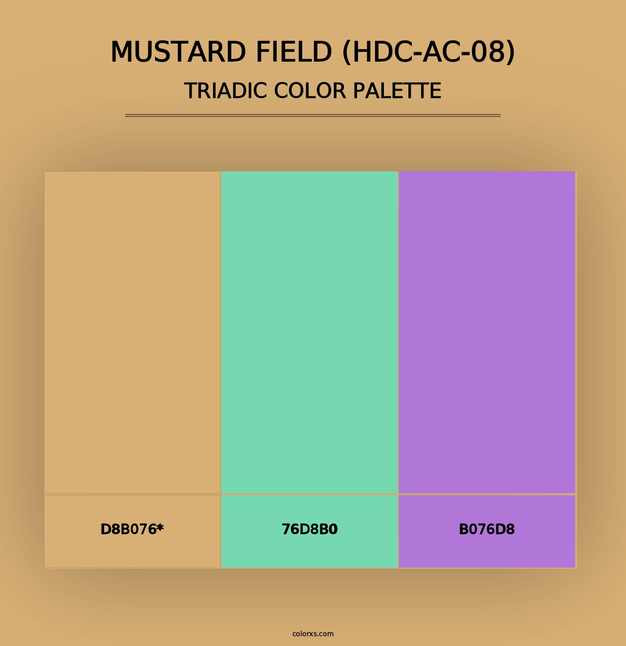 Mustard Field (HDC-AC-08) - Triadic Color Palette