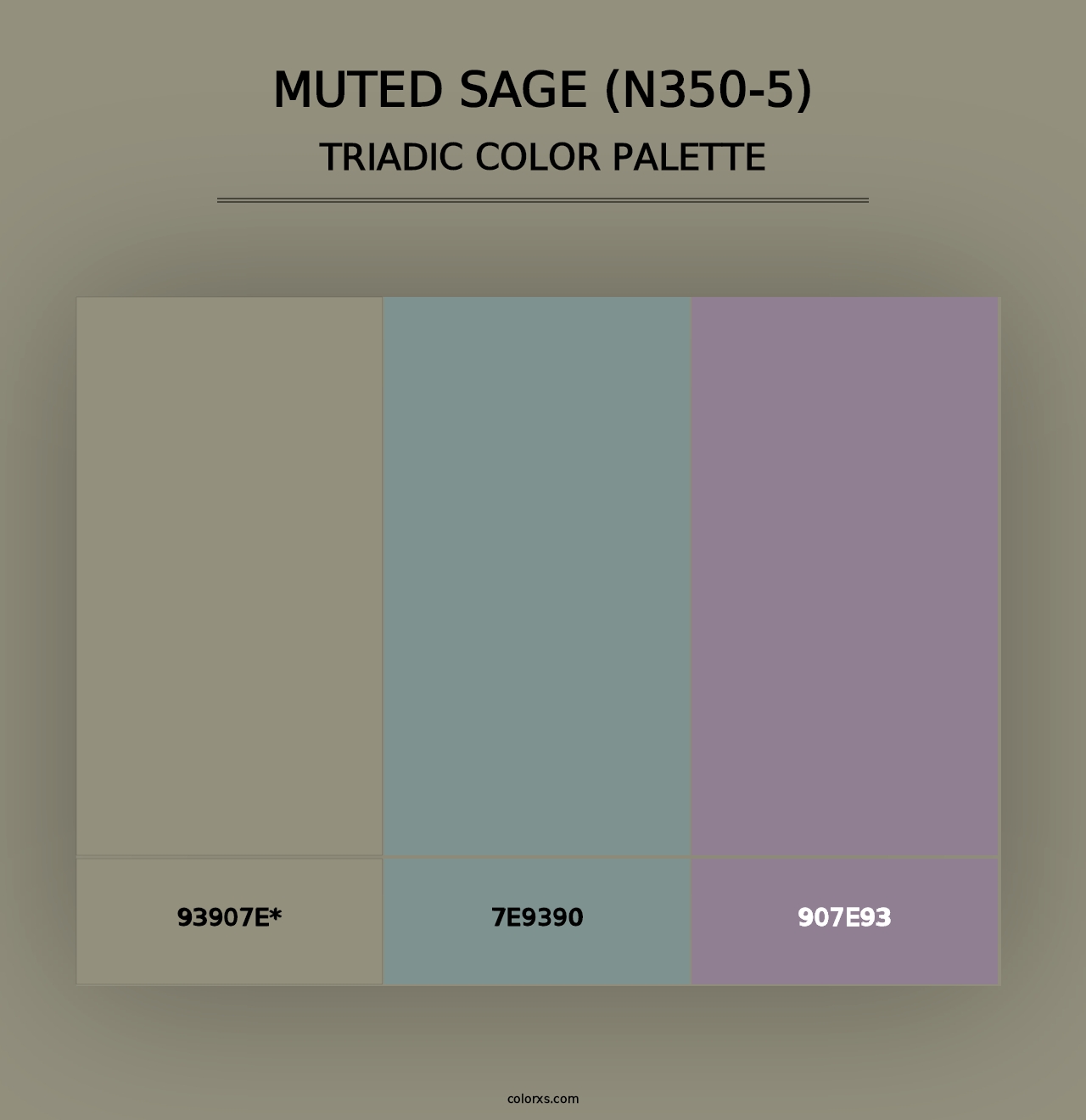 Muted Sage (N350-5) - Triadic Color Palette