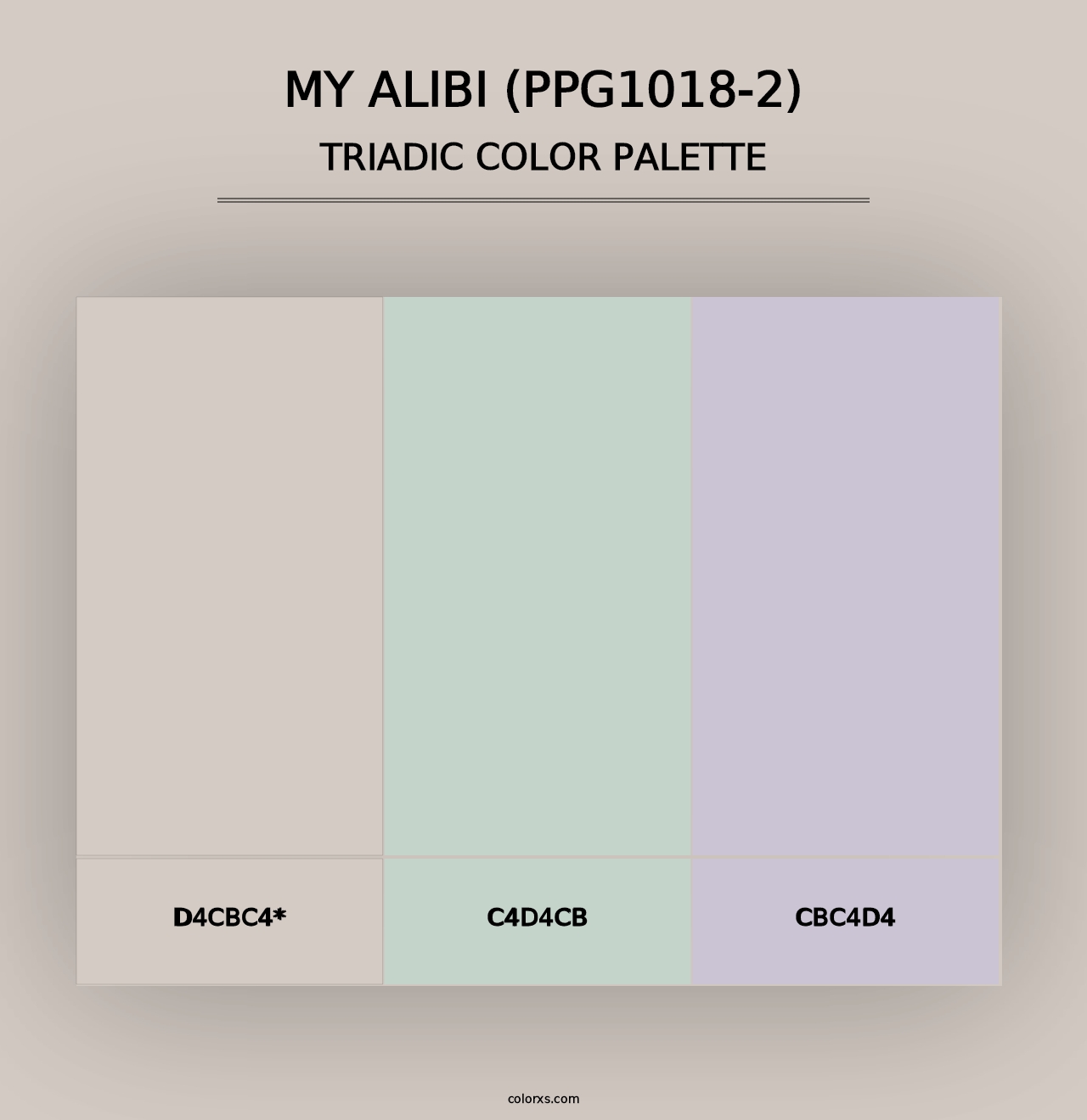 My Alibi (PPG1018-2) - Triadic Color Palette