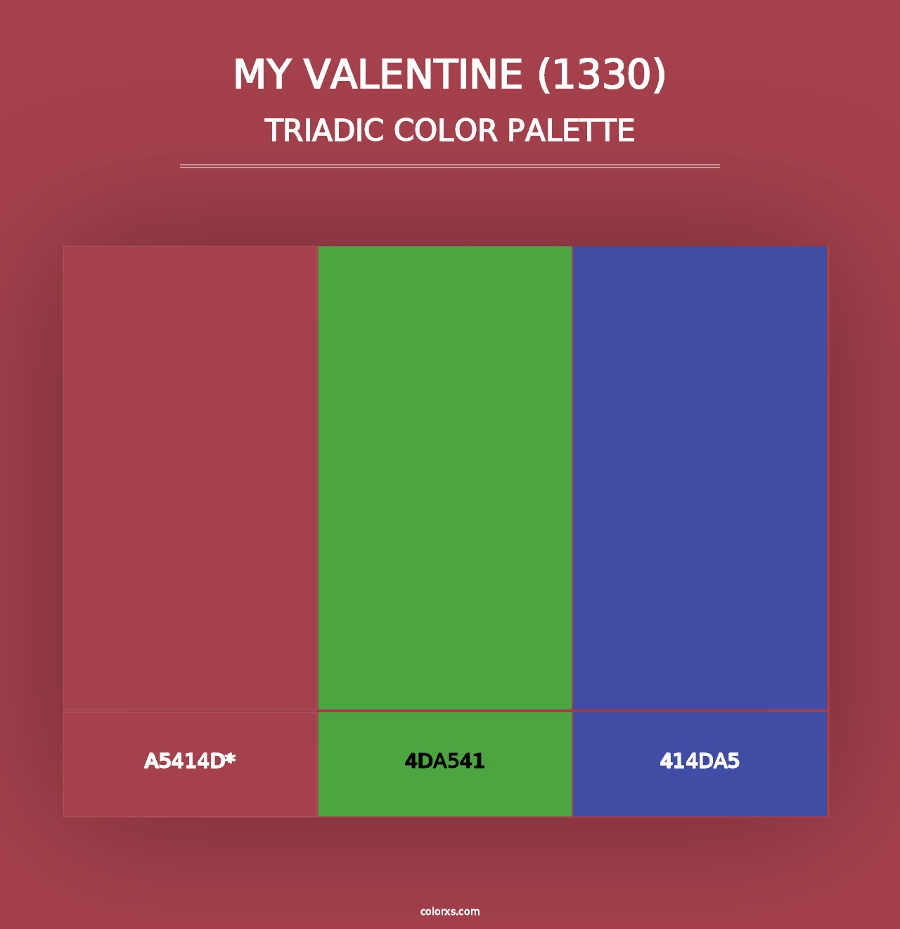 My Valentine (1330) - Triadic Color Palette