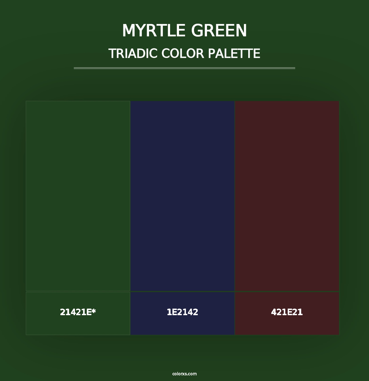 Myrtle Green - Triadic Color Palette