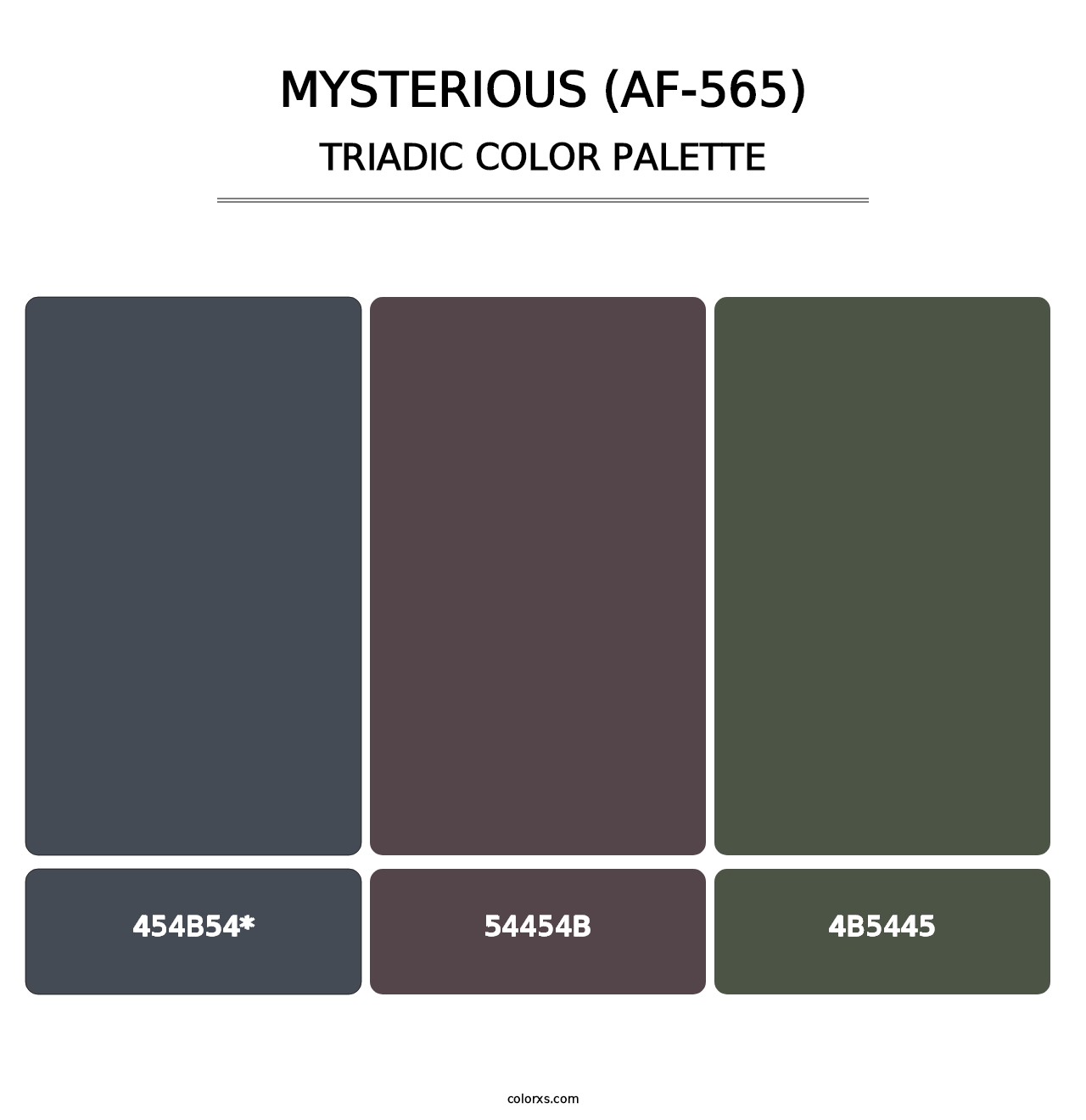 Mysterious (AF-565) - Triadic Color Palette