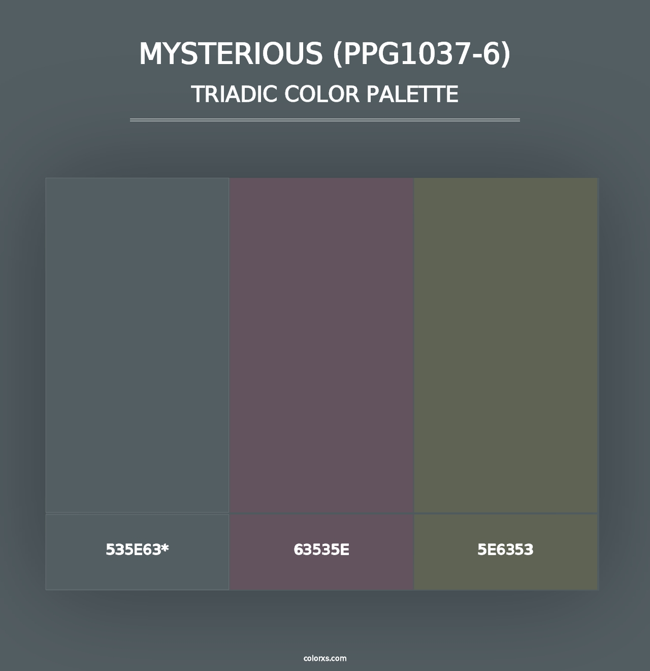 Mysterious (PPG1037-6) - Triadic Color Palette