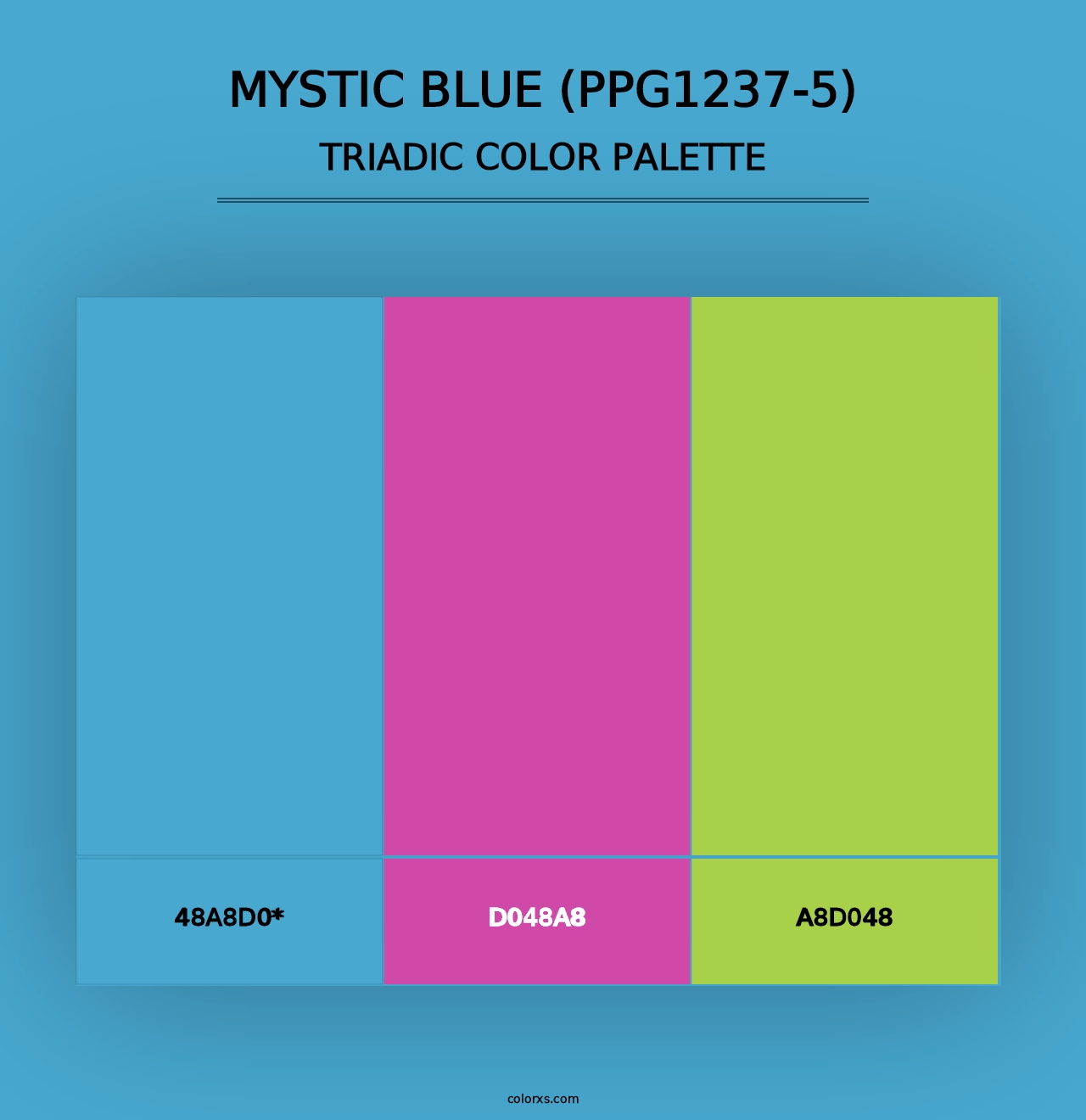 Mystic Blue (PPG1237-5) - Triadic Color Palette