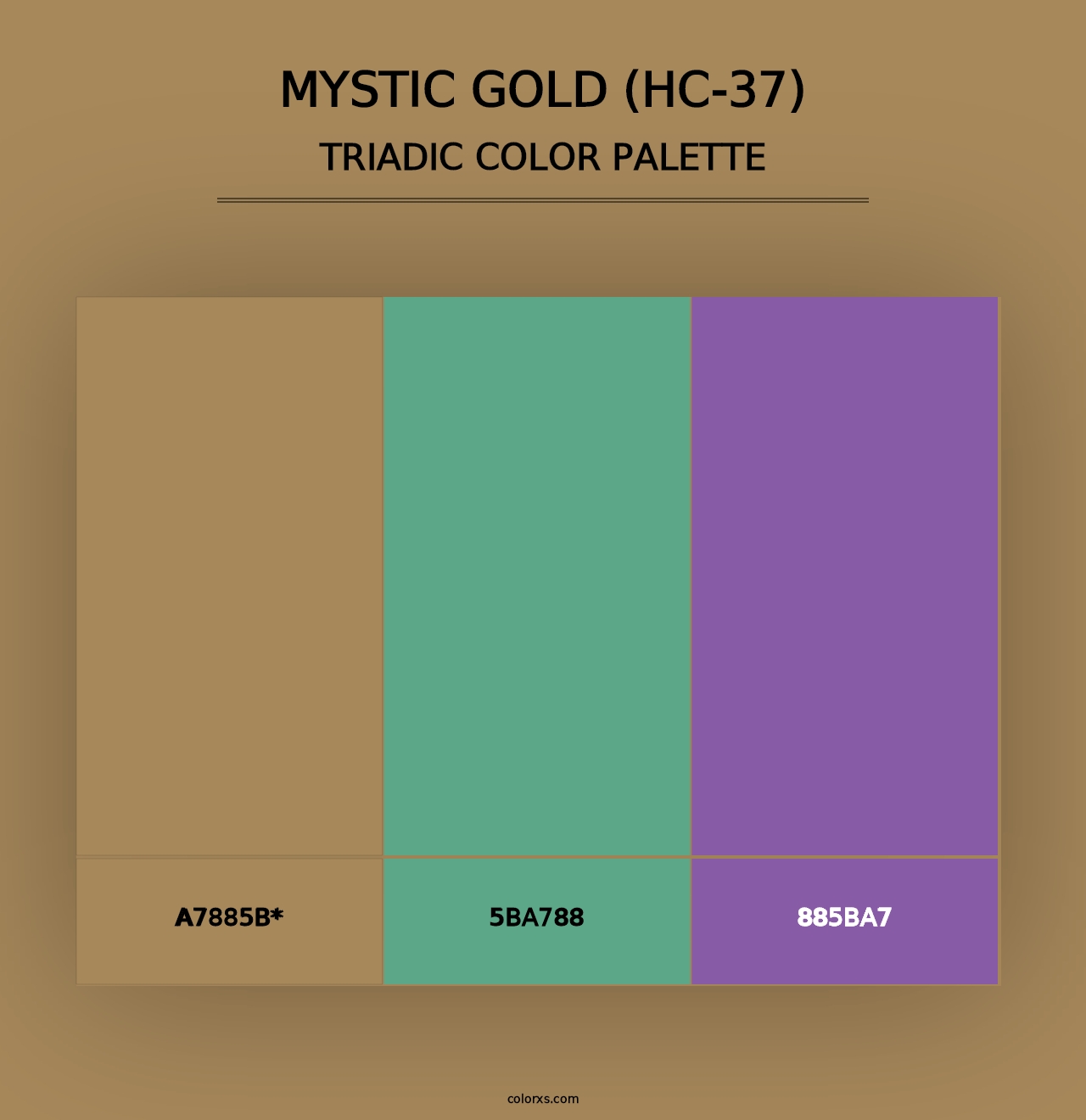 Mystic Gold (HC-37) - Triadic Color Palette