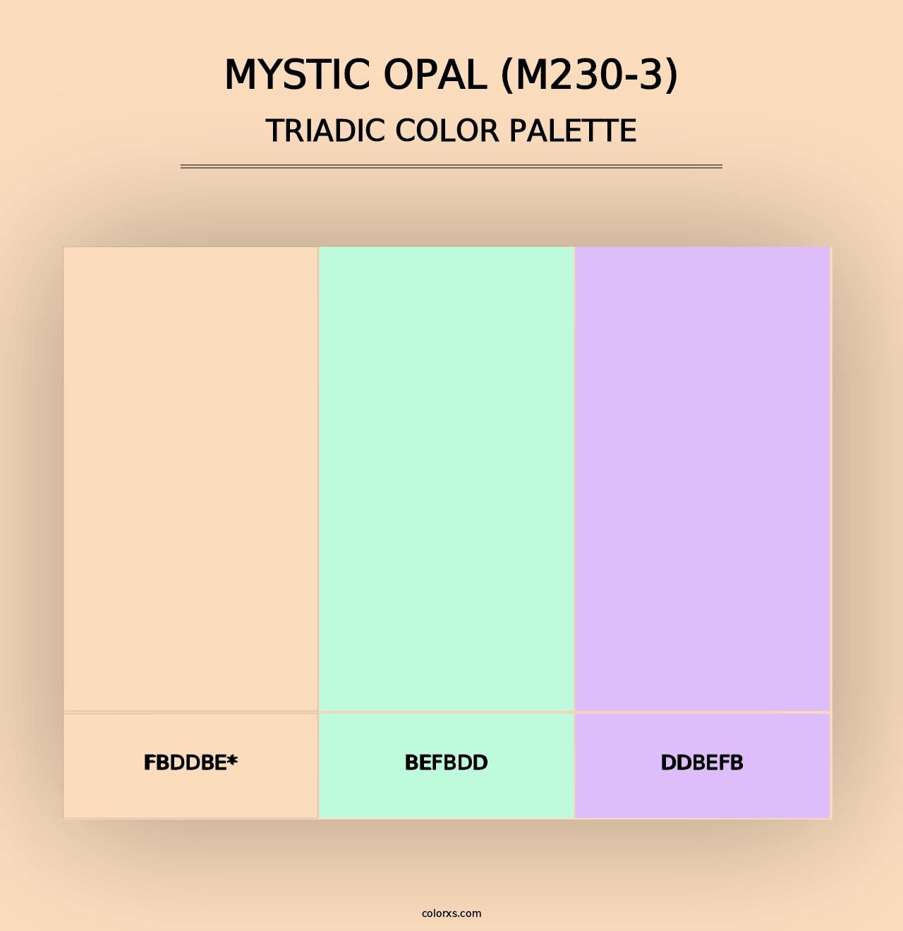 Mystic Opal (M230-3) - Triadic Color Palette