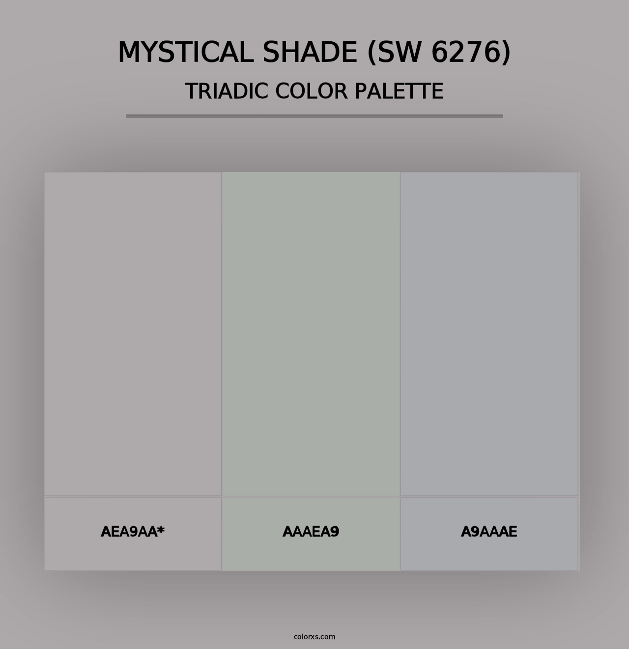 Mystical Shade (SW 6276) - Triadic Color Palette