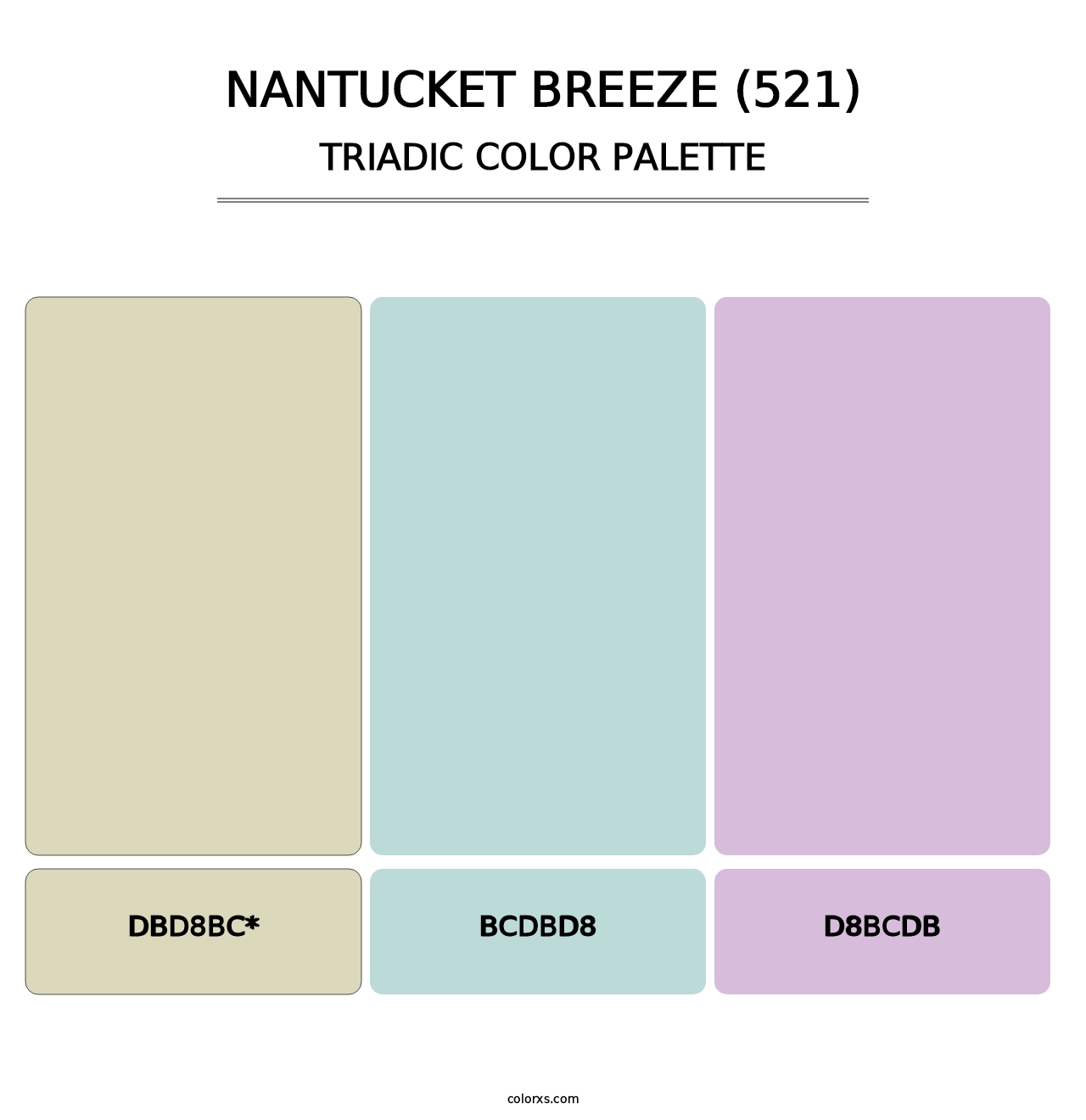 Nantucket Breeze (521) - Triadic Color Palette