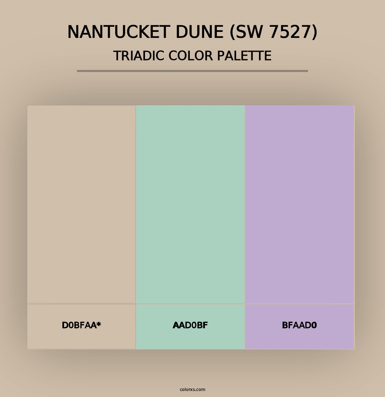 Nantucket Dune (SW 7527) - Triadic Color Palette