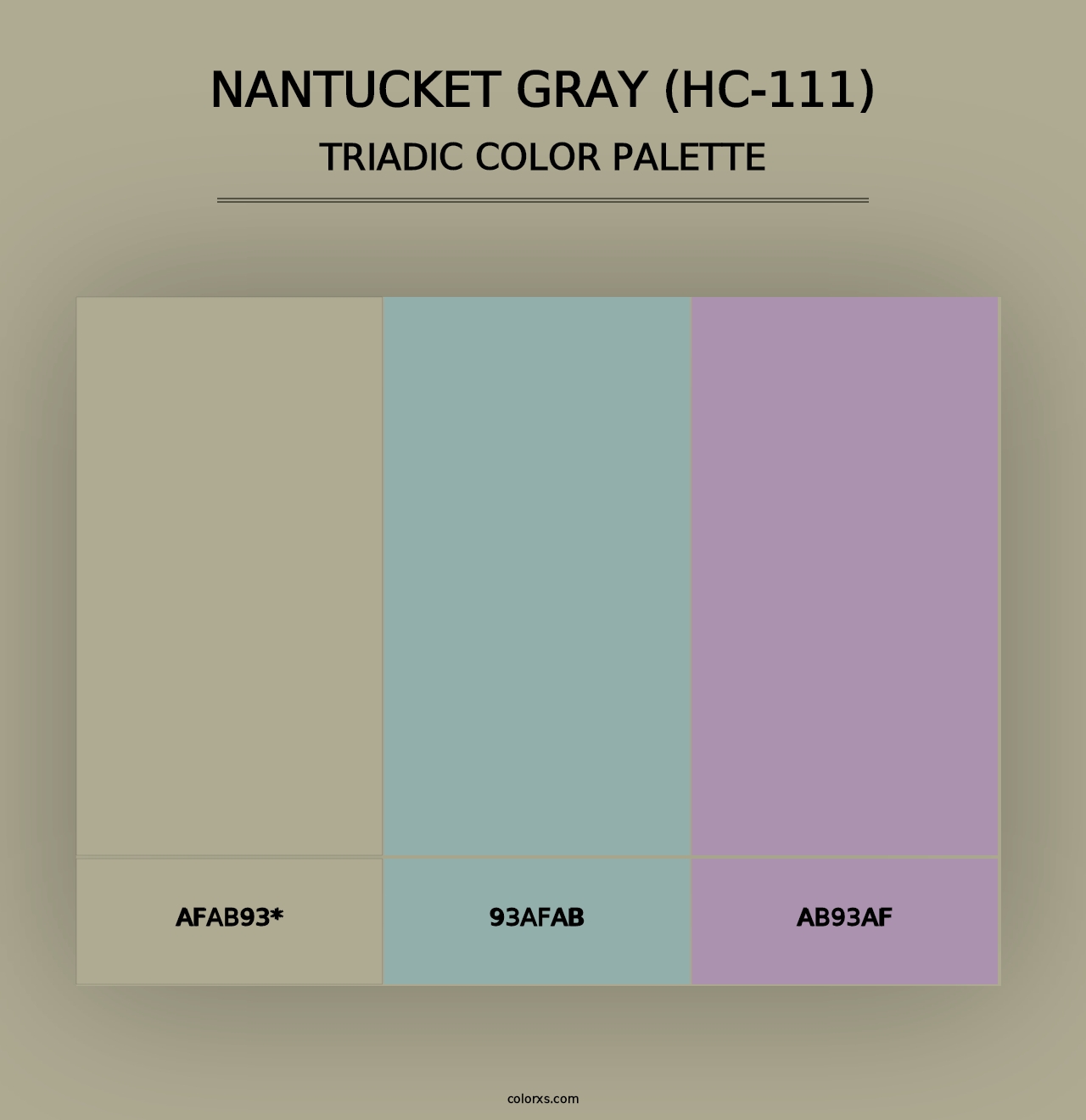 Nantucket Gray (HC-111) - Triadic Color Palette