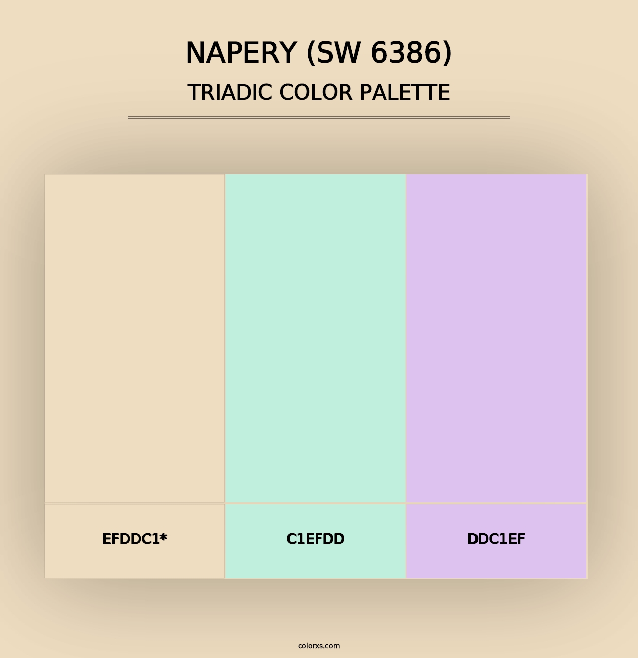 Napery (SW 6386) - Triadic Color Palette