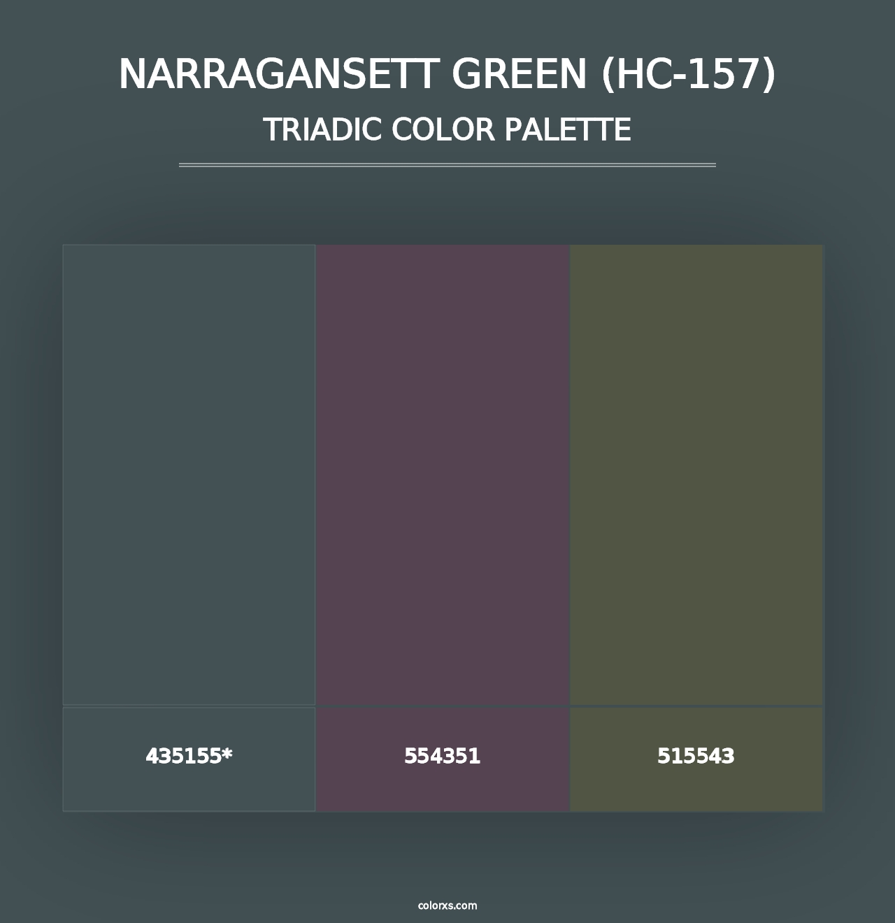 Narragansett Green (HC-157) - Triadic Color Palette