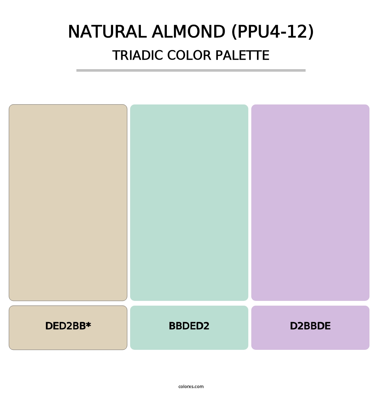 Natural Almond (PPU4-12) - Triadic Color Palette