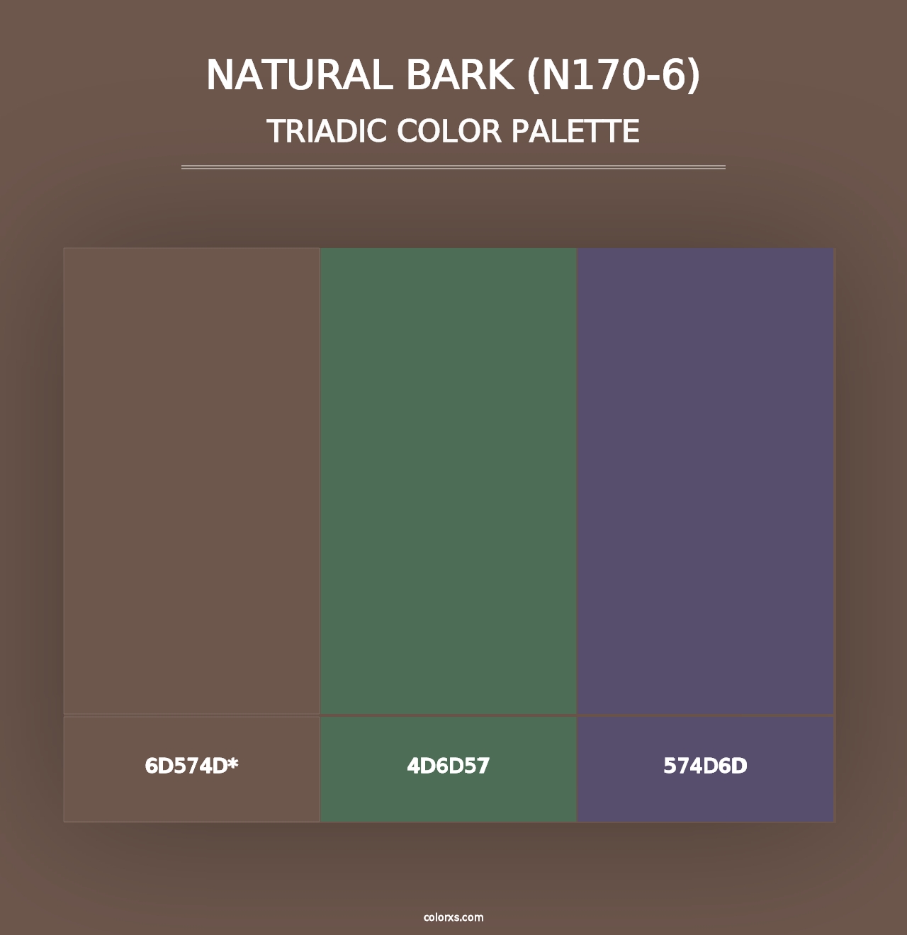 Natural Bark (N170-6) - Triadic Color Palette